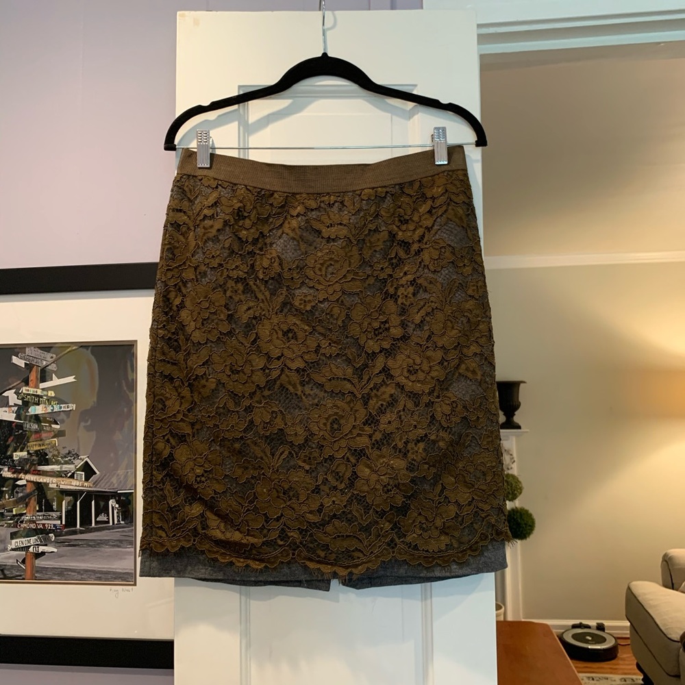 Lace/jersey skirt